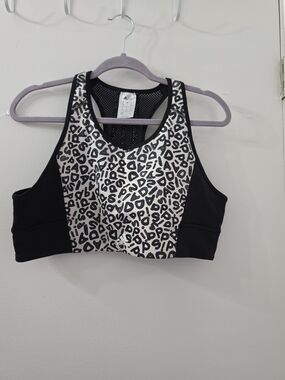 Adidas Women’s Black & Ivory Printed High-Support Sports Bra